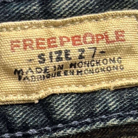 Free People Jeans Womens 27 (27x32) Black Mid Rise Flare Bell Bottom Hippie READ - Picture 2 of 9